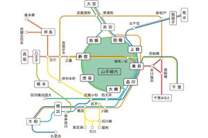 2026年3月票價調整後將廢止的「電車特定區間」及「山手線內」區域地圖（JR東日本提供）