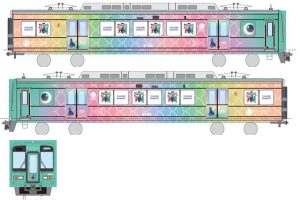 南海電鐵2000系列「Medetai電車『Katana』」的包裝圖片，該列車將作為「YOASOBI Wondara Train」限時運行（由南海電鐵提供）